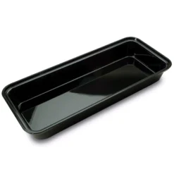Delfin BRC-156-10 2.5 Qt. Black Rectangular Market Tray
