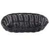 TableCraft 2417 Black 9" X 3.5" Oblong Woven Plastic Basket - Dozen