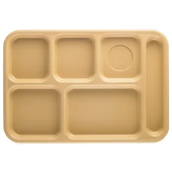 Cambro BCT1014161 Tan Budget 6-Compartment School Tray - 24 / CS