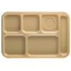 Cambro 10146CW133 Camwear Beige 6-Compartment Serving Tray - 24 / CS