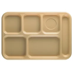 Cambro 10146CW133 Camwear Beige 6-Compartment Serving Tray - 24 / CS