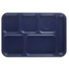 Cambro BCT1014186 Navy Blue Budget 6-Compartment School Tray - Dozen