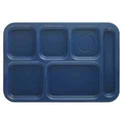 Cambro PS1014186 Navy Blue Penny-Saver 6-Compart School Tray - 24 / CS
