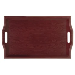 G.E.T. RST-2516-M 25" X 16" Mahogany Room Service Tray