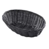 TableCraft 2474 Black 9" X 6" Oval Woven Plastic Basket - Dozen
