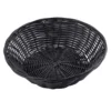 TableCraft 2475 Black 8.5" X 2.25" Round Woven Plastic Basket - Dozen