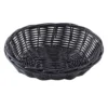 TableCraft 2471 Black 7" X 5" Oval Woven Plastic Basket - Dozen
