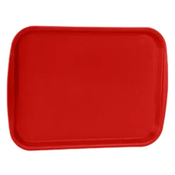 Traex 1014-02 Red Plastic 10 X 14 Fast Food Tray - Dozen