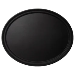 Cambro 2500CT110 Camtread Black 19" X 23" Oval Tray