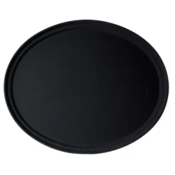 Cambro 2900CT110 Camtread Black 24" X 29" Oval Tray