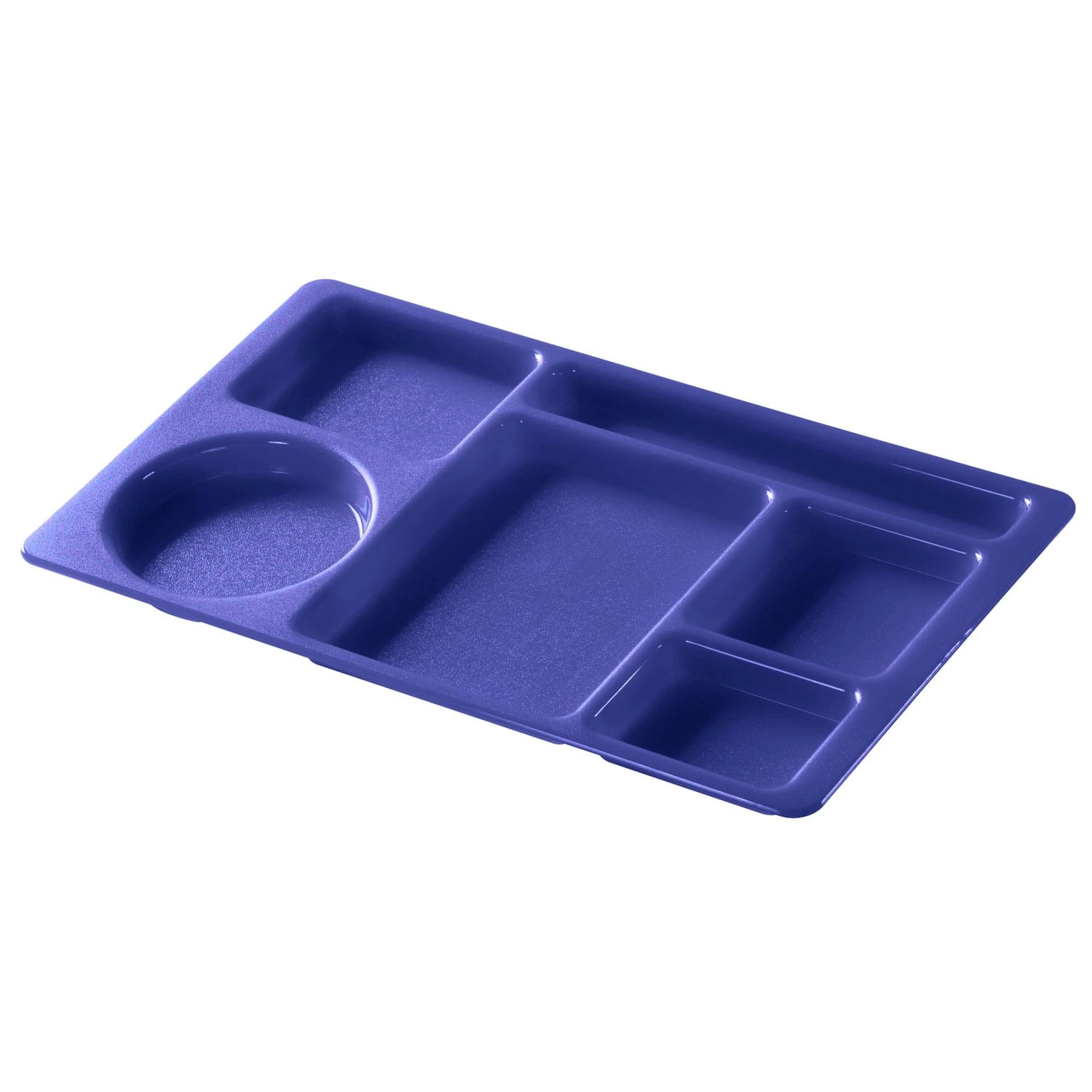 Cambro 915CW168 Camwear Blue 8-3/4" X 15" 6-Comp. School Tray - Dozen 1 Cambro 915CW168 Camwear Blue 8-3/4" X 15" 6-Comp. School Tray - Dozen