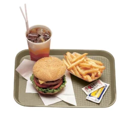 Cambro 1418FF104 Desert Tan 14" X 18" Fast Food Tray - Dozen