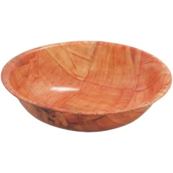 TableCraft 208 8" Mahogany Round Woven Wood Bowl - Dozen