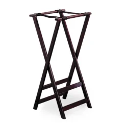 TableCraft 21 Tall Mahogany Finish 32" Teak Wood Tray Stand