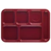 Cambro 10146CW416 Camwear Cranberry 6-Comp Serving Tray - 24 / CS
