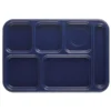 Cambro 10146CW186 Penny-Saver Navy Blue 6-Compartment Serving Tray