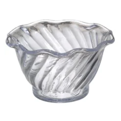 Gessner 0345 CLEAR SAN Plastic Swirl 5 Oz. Dessert Bowl - 24 / CS