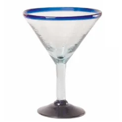 Orion Trading G266-CR 15 Oz. Cobalt Rim Margarita Glass - 6 / CS