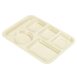 Carlisle P61425 Left-Handed 6-Compartment Tan Tray - 24 / CS