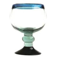 Aztecas Design 245L 20 Oz. Cobalt Rim Chabela Glass - 12 / CS