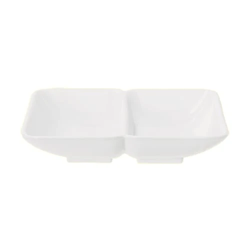 G.E.T. 037-W Water Lily White Melamine 2 Compartment Dish - 24 / CS 1 G.E.T. 037-W Water Lily White Melamine 2 Compartment Dish - 24 / CS