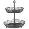 TableCraft BKT2A Mediterranean Collection Black Metal 2-Tier Display