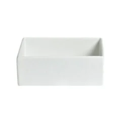 Bugambilia COMP02WW White 10" X 7" Rectangular Straight-Sided Bowl