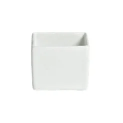 Bugambilia COMP01WW White Resin Coated 5" Square Straight-Sided Bowl