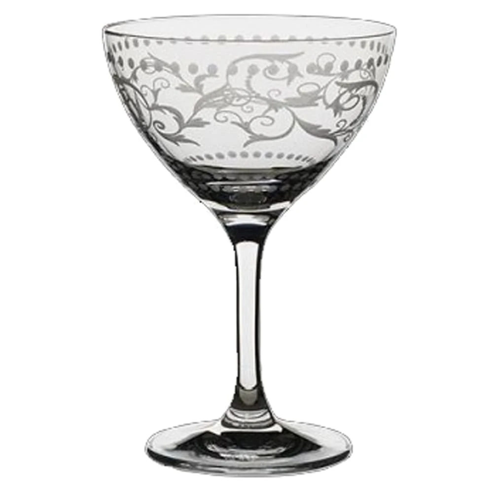 MCC 4854RA354 Vintage Dots 8 Oz Martini/Cocktail Glass - 24 / CS 1 MCC 4854RA354 Vintage Dots 8 Oz Martini/Cocktail Glass - 24 / CS