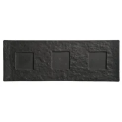 Libbey World® Tableware FS-27 Faux Slate Tray With 3 Wells - 12 / CS