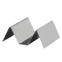 World Tableware TAT-50 Satin S/S 1-2 Compartment Taco Tray - 12 / CS