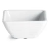 TableCraft RAMS3W White Melamine 3 Oz. Square Ribbed Ramekin - 12 / CS