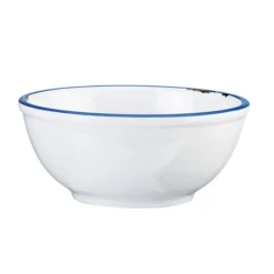 Cal-Mil 3343-10-15 Enamelware 10.75" Blue Rim Bowl - 3 / CS