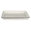 TableCraft 80012 EnamelWare White 16 X 11.5" Serving Tray W/ Black Rim