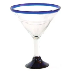 Orion Trading G808-CR 35 Oz. Margarita Glass With Cobalt Rim - 6 / CS