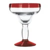 Libbey 92308R Aruba 12 Oz Margarita Glass W/ Red Rim / Foot - 12 / CS
