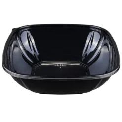 Darling Food Service Black PET 64 Ounce Square Bowl - 150 / CS