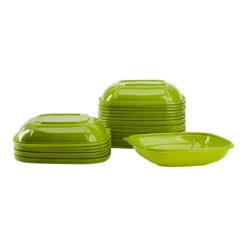 Darling Food Service Green PET 24 Ounce Square Bowl - 300 / CS