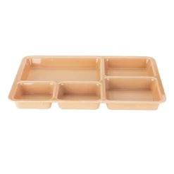 Cambro 1411CW133 Polycarbonate Beige 5-Comp. Meal Delivery Tray