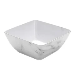 American Metalcraft MWMSQ9 White Marble Melamine 9.5" Square Bowl