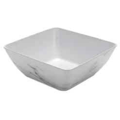 American Metalcraft MWMSQ11 White Marble Melamine 12" Square Bowl