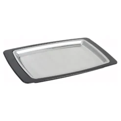 Winco SIZ-11BST 2-Pc. Stainless Steel 11" X 7" Sizzle Platter Set