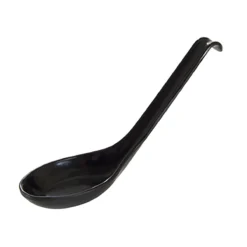 Thunder Group 7200BK Melamine Black 6" Soup Spoon - Dozen