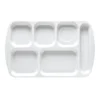 G.E.T. TR-151-W White 15.5" X 6.9" 6-Comp. Cafeteria Tray - Dozen