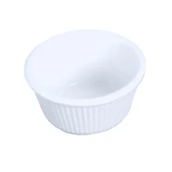 Thunder Group ML532W1 White Fluted 4 Ounce Melamine Ramekin - Dozen