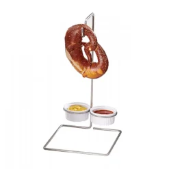 Cal-Mil 4202 Silver Double Hook Condiment Pretzel Stand