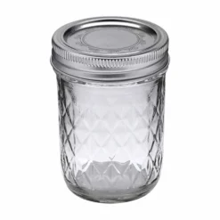 Berlin Packaging CJ660 Quilted Crystal 8 Ounce Mason Jar - 12 / CS