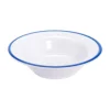 G.E.T. B-50-W/CB White With Blue Trim 4.5 Ounce Melamine Bowl - Dozen