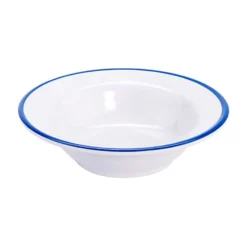 G.E.T. B-50-W/CB White With Blue Trim 4.5 Ounce Melamine Bowl - Dozen