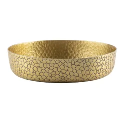 TableCraft 10740 Crackle 8-1/2" Round Gold Platter
